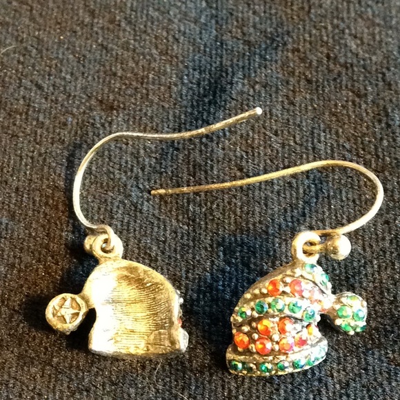 Vintage Marcasite Crystal Christmas Earrings - Picture 2 of 3